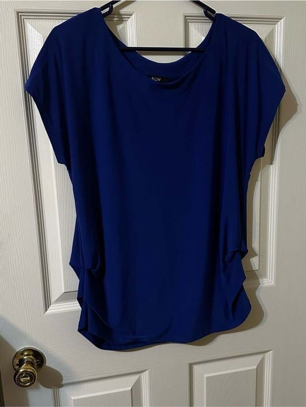 Women's Blue Short Sleeve Blouse - AUW